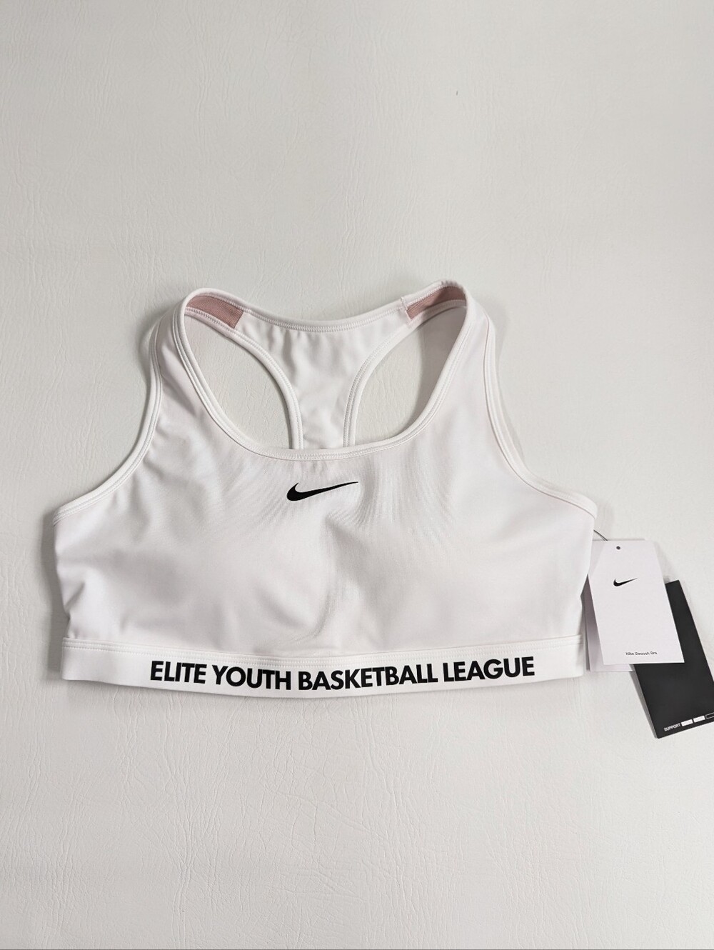 NWT Nike Sports Bra Elite Youth Basketball League White Racerback Youth Large